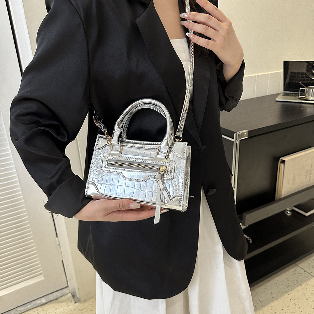 Laser Silver Chic Women Purse Mini Cute Small Crossbody Shoulder Bags Leather Fashion Handbags Luxury Designer Vintage Tote Bags