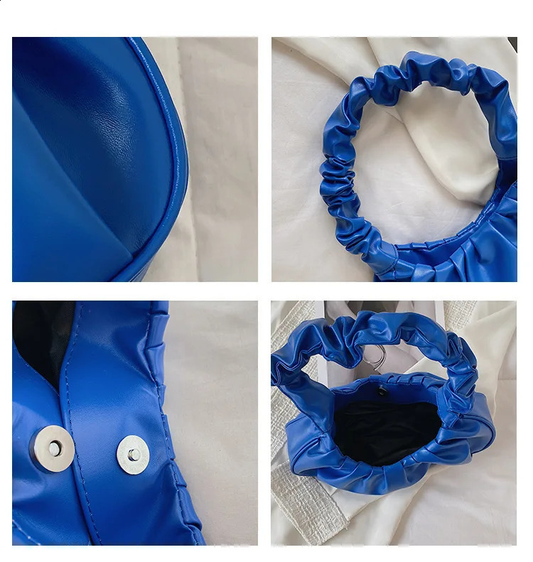 Fashion Pleated Handlebags For Women PU Cloud Bags Leisure Armpit Bag Shopping Shoulder Dumpling Handbag Female Bolsos 240830Z