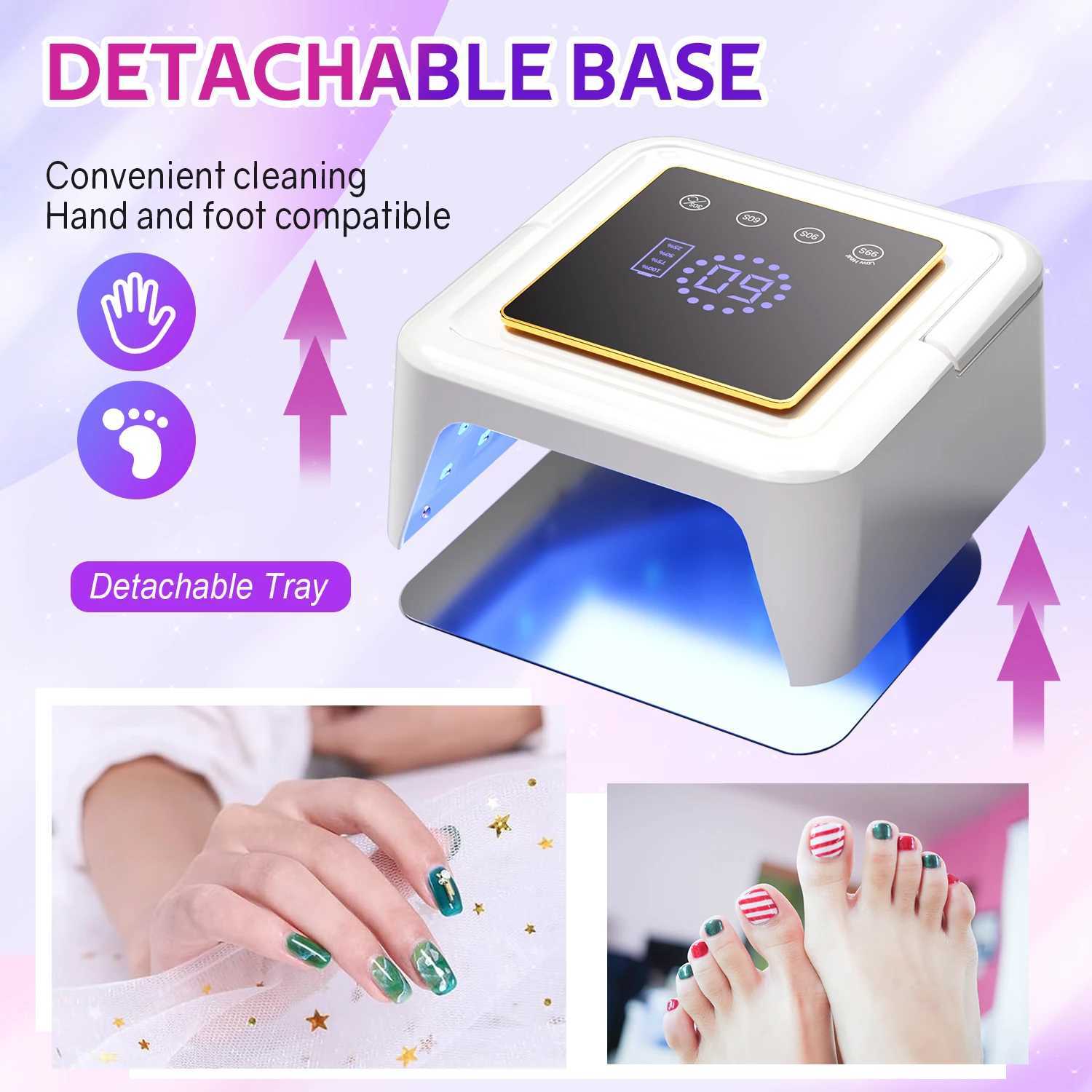 DinaBeauty Rechargeable UV LED Nail Lamp Wireless Gel Polish Nail Dryer Pedicure Manicure Light Cordless Nail Lamp Salon ToolCL2400806