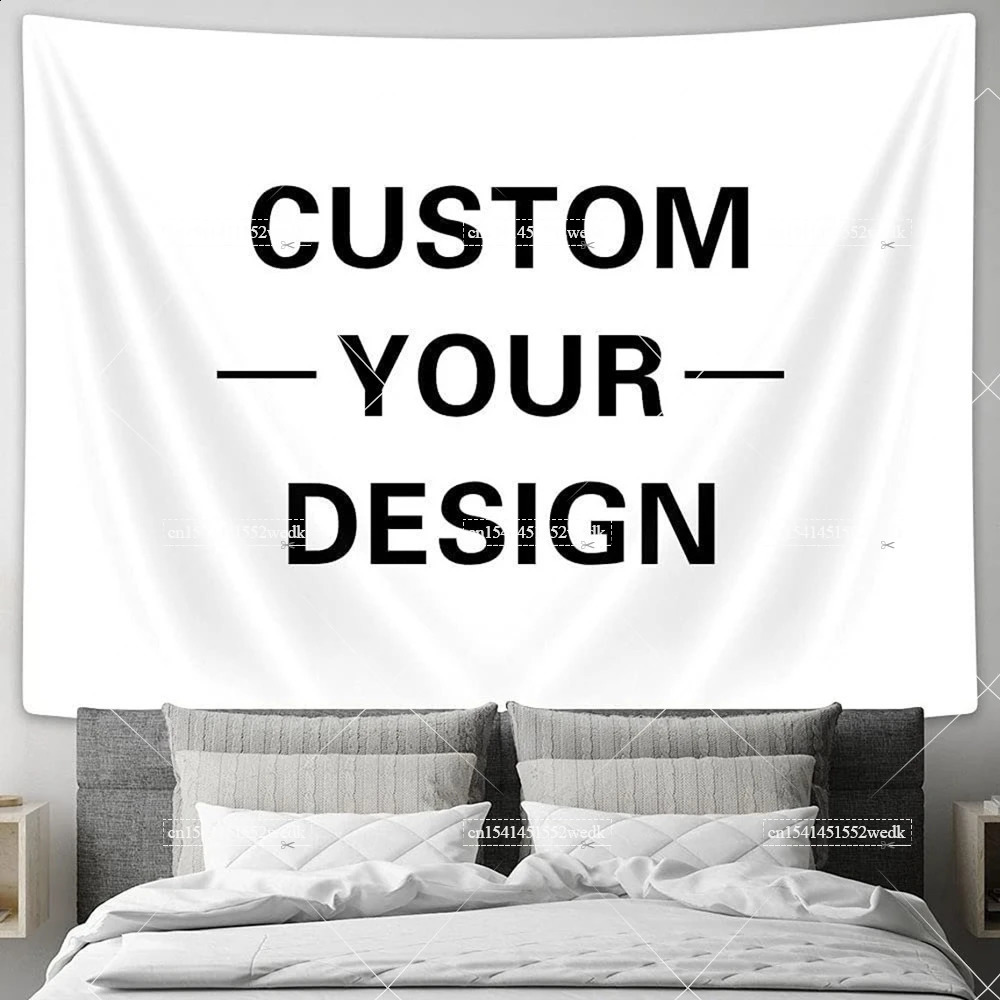 Custom Tapestry Wall Hanging Room Decor Aesthetic Personalized Tapestry Boho Hippie DIY Tapestries Party Backdrop Home Decor 240802
