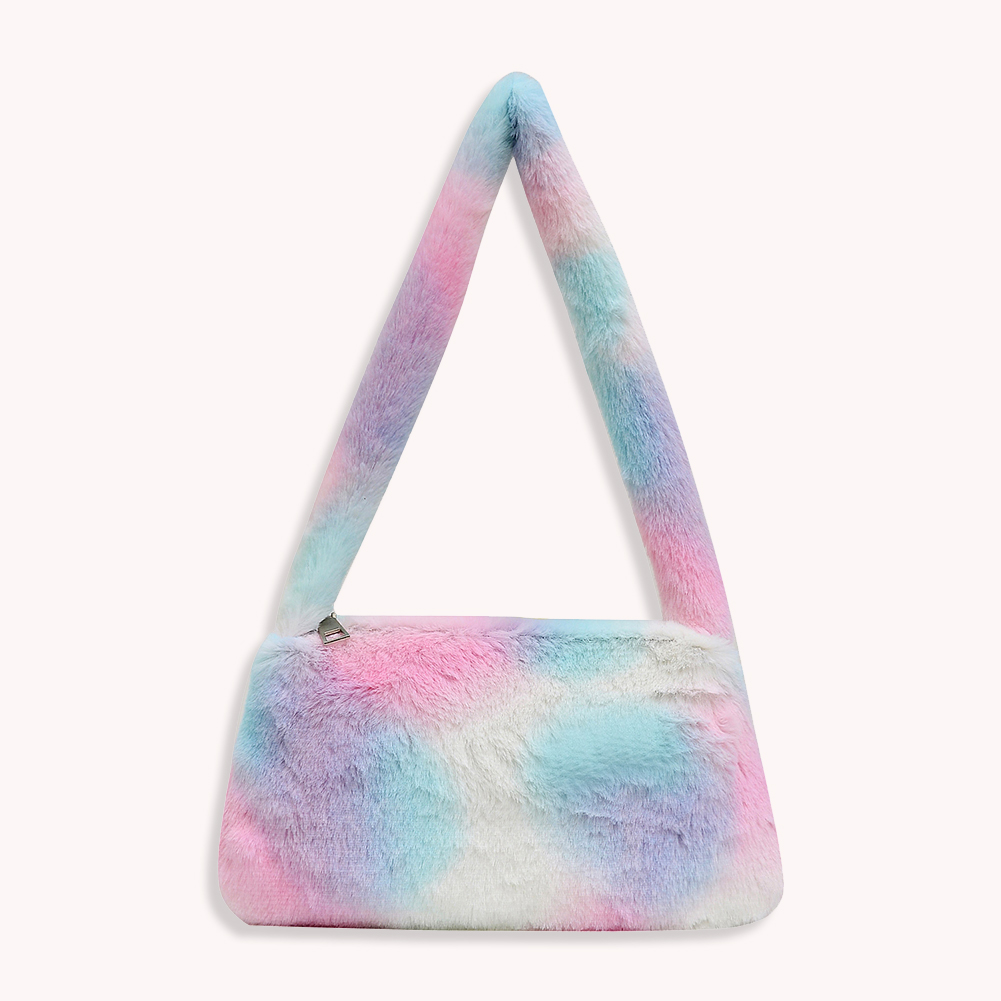 Plush Animal Pattern Underarm Bag Female Shoulder Mini Purse Lady Daily Handbags