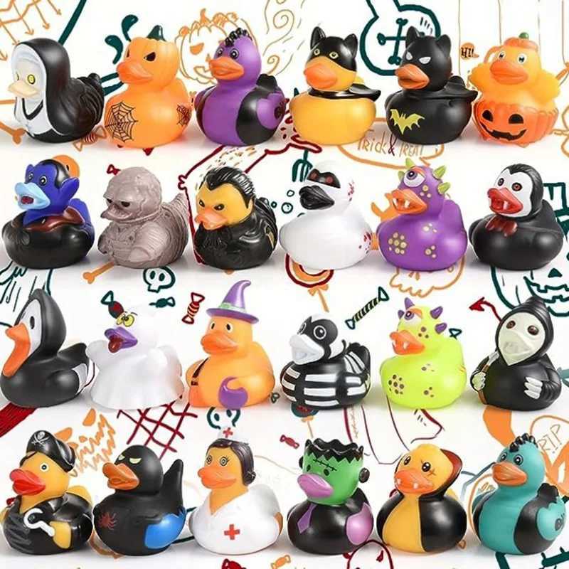 Halloween Gift Rubber Duck Party Favors Squeaky Water Playing Toy Desktop Decoration Halloween Happy Party Supplies Y240801