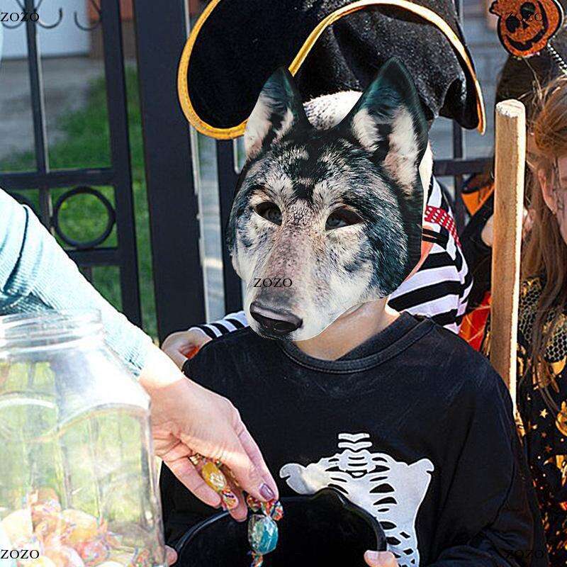 Wolf Mask Scary Animal Halloween Masque Realistic Werewolf Mask Adult Kids Carnival Fancy Dress Party Cosplay Costume Wolf mask