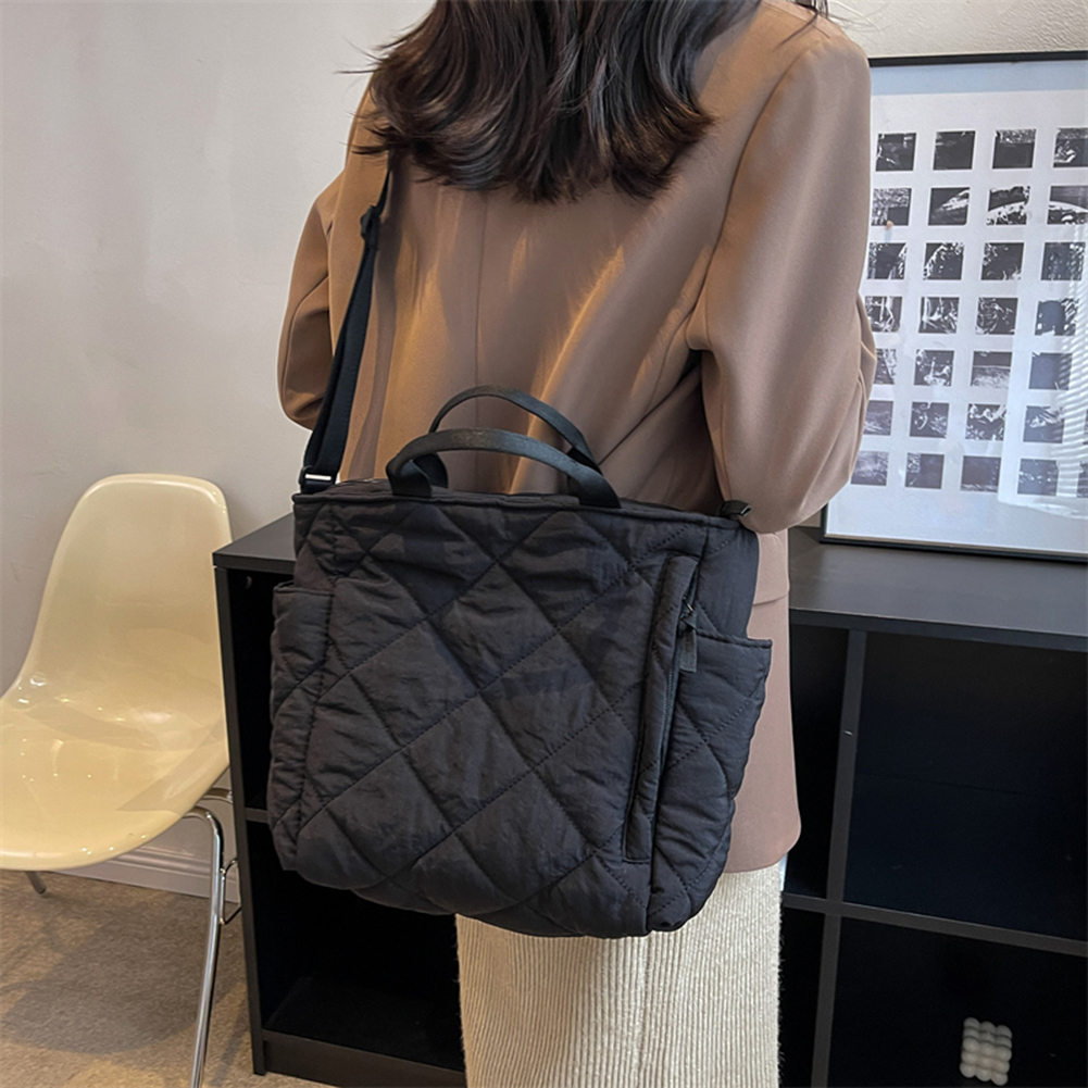 Large Capacity Tote Bags for Women Shoulder Side Bag Fashion Space Cotton Quilted Shopping Bags Fashion Ladies Totes Handbags