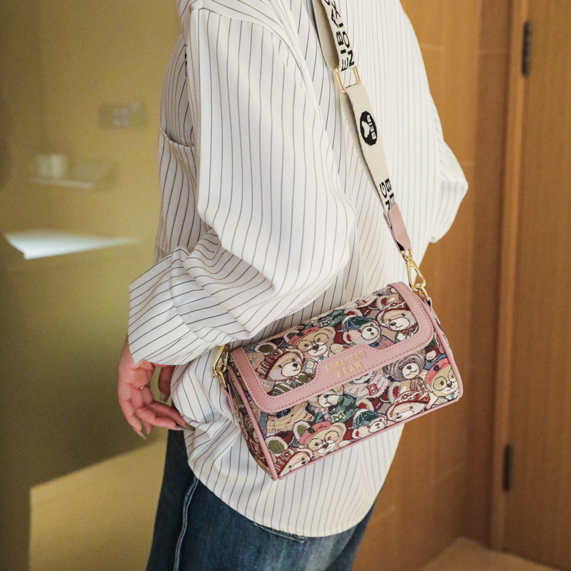 BeiBaoBao exquisite women's bag female crossbody bag Bear pattern lady shoulder bag fashion cylindrical women messenger bag 2023