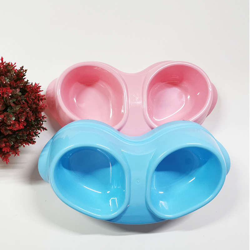 Mischievous pet double water feeding dog food bowl cat supplies