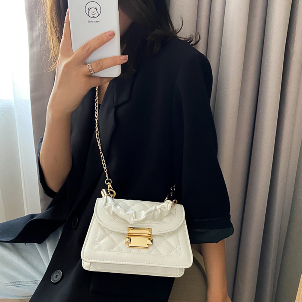 Women PU Leather Shoulder Bags Small Messenger Designer Female 2024 New Fashion Chain Rhomboid Crossbody Bag Ladies Mini Handbag