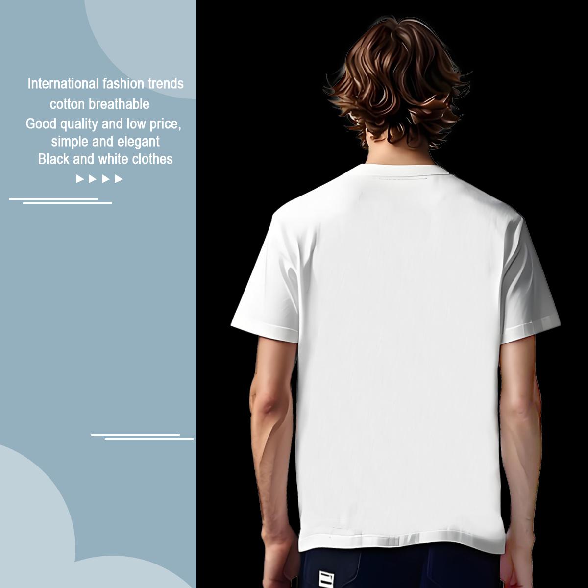 Man T Shirts 230g Cotton Geometric line Sports Casual Breathable Short Sleeve Cartoon Print Men Tshirts Free Shipping Brand Tops Shirt