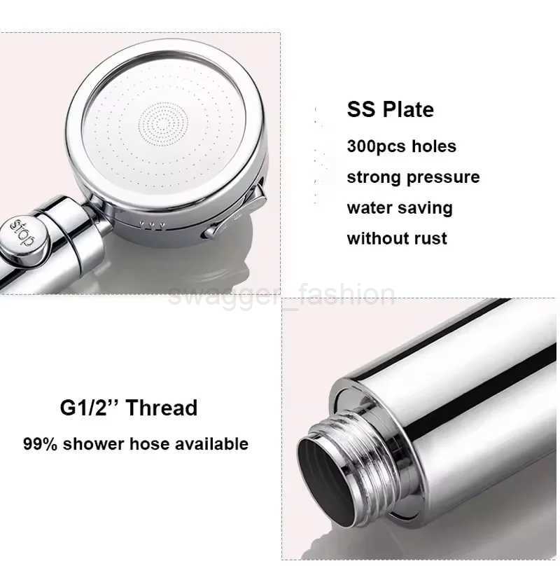 Shower Head Water Saving Flow 360 Degrees Rotating With ABS Rain High Pressure spray Nozzle Bathroom AccessoriesXJ240802