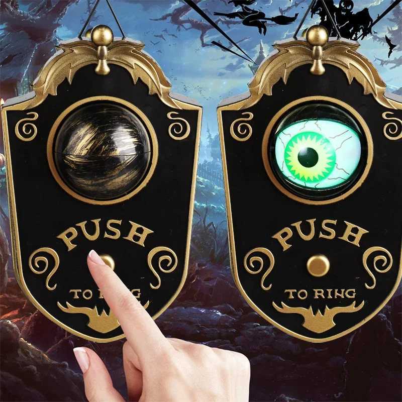 Halloween Decoration One-eyed Doorbell Horror Props Ghosts Day Glowing Home Hanging Electric Luminous Sounding Eyeball Doorbell Y240801