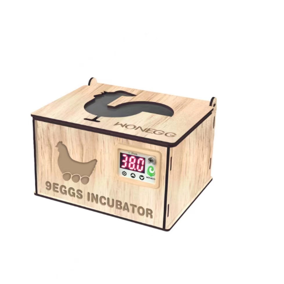 Egg incubator for hatching eggs, automatic temperature control, automatic flipping of eggs, temperature display, humidity display, 9 eggs