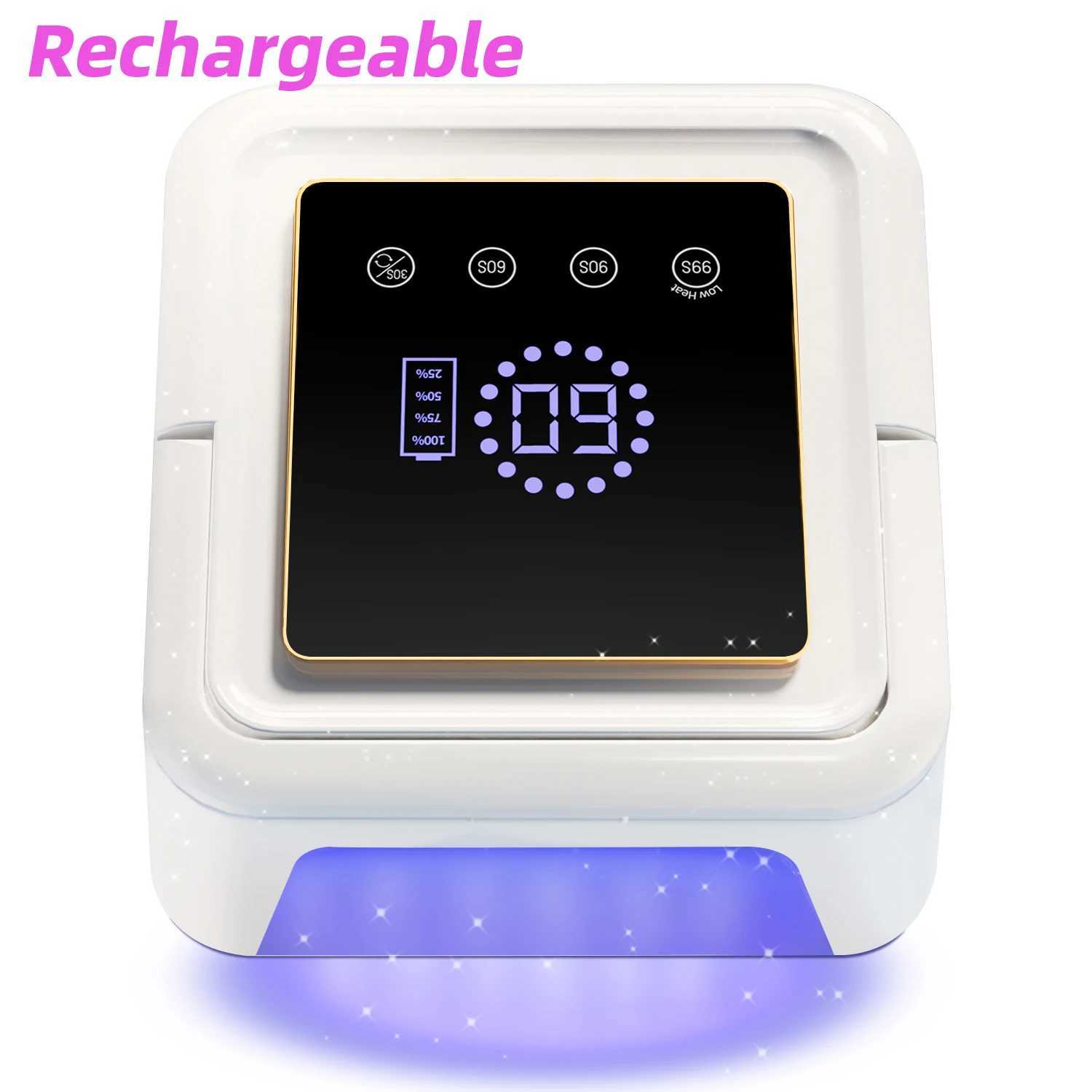 DinaBeauty Rechargeable UV LED Nail Lamp Wireless Gel Polish Nail Dryer Pedicure Manicure Light Cordless Nail Lamp Salon ToolCL2400806