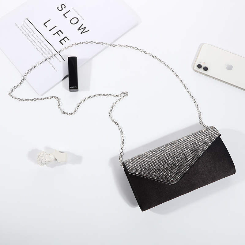 New sparkling rhinestone dinner bag Light luxury party women's shoulder bag Change makeup storage evening gown bag