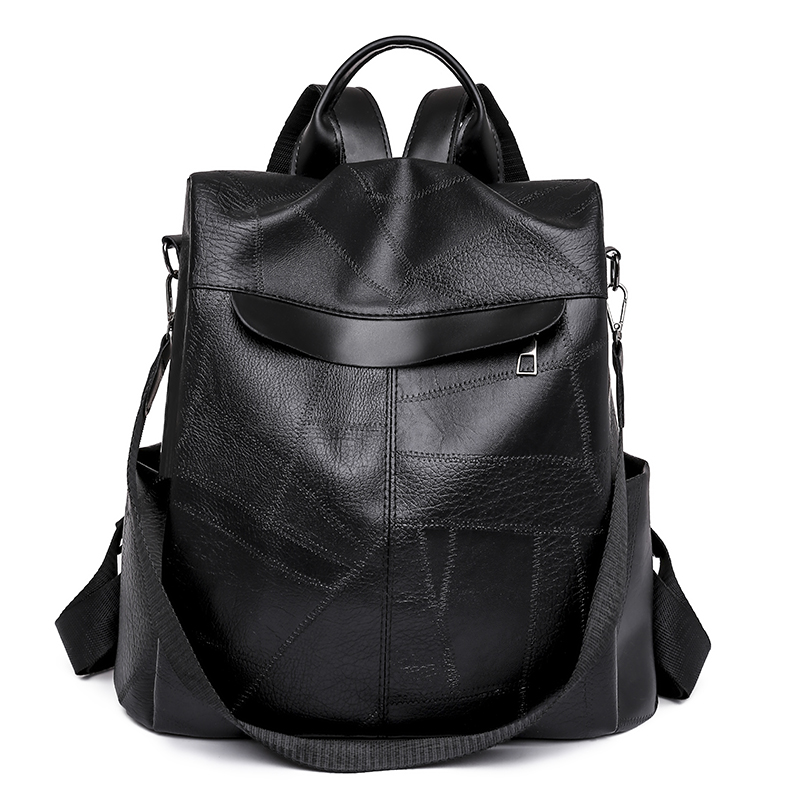 Ladies Anti-Theft Wallet PU Shoulder Fashion Women Satchel Backpack Designer Bag Black Brown
