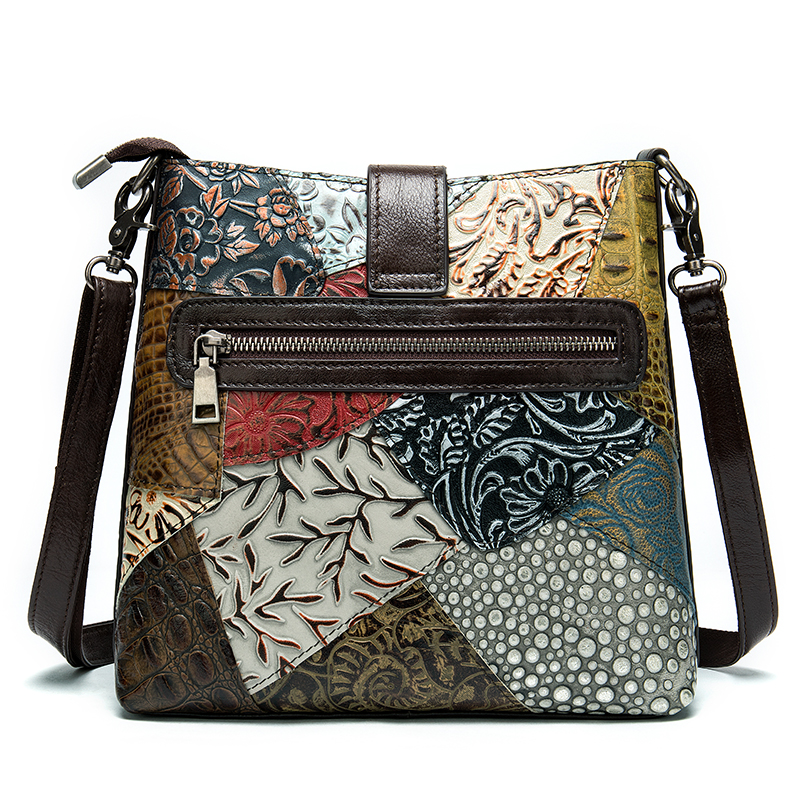 Westal Women's Shoulder Bag Genuine Leather Bags Fashion Patchwork Designer Bag Female Messenger Shoulder Bags for Women