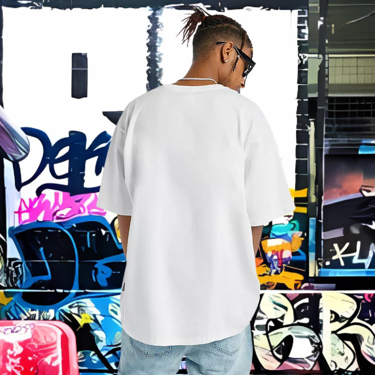 Designer Fashion T Shirt For Man 100% Cotton 230g cat Anime Printing Street Tshirts Short Sleeve O-Neck Loose Fit Mens Tshirts Asian Size