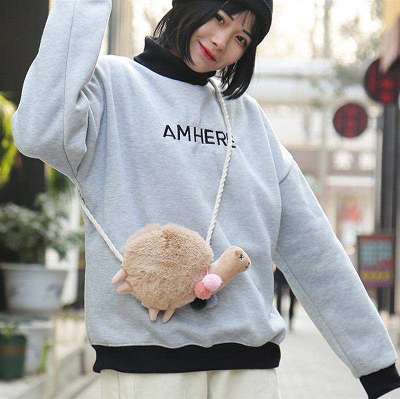 Cute Alpaca Cartoon Plush Shoulder Women Bags Handbags High Quality 2019 New Crossbody Messenger Bags For Women