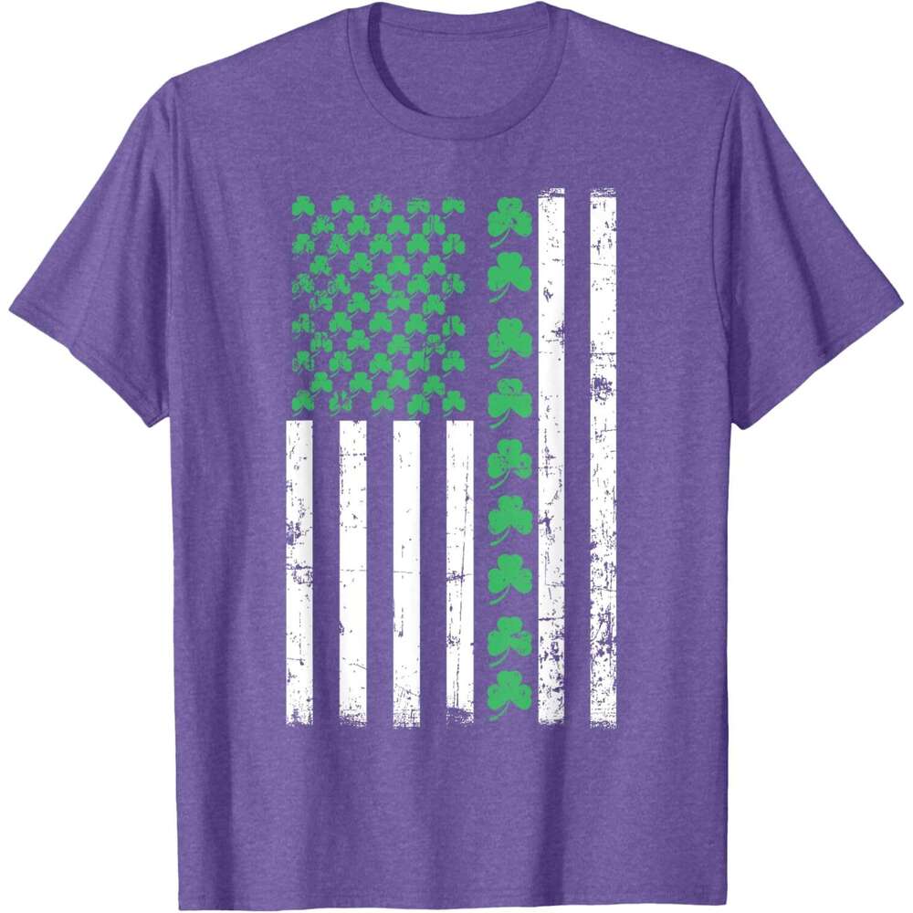 T shirt Mens American Flag St Patricks Day Vintage Irish Lucky T-Shirt shirts tshirt graphic tee Casual tops summer clothes Short sleeve Free shipping