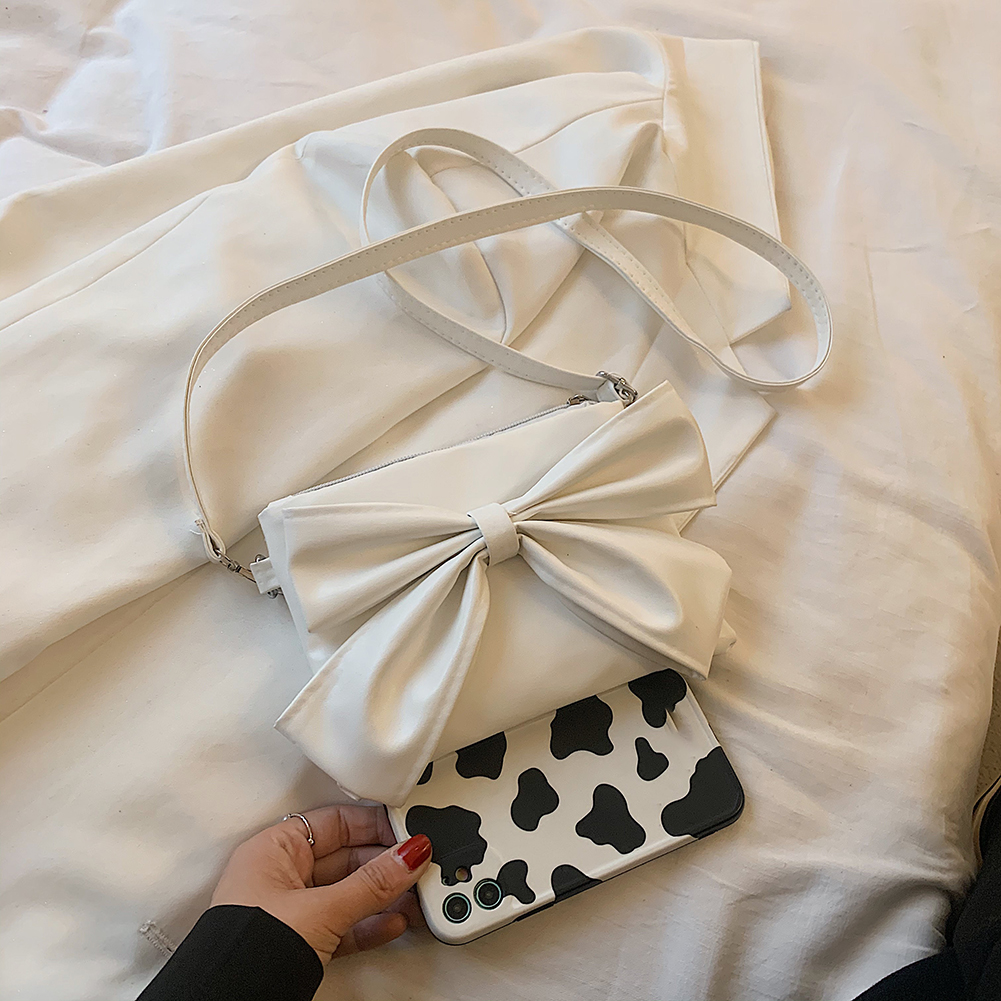 Fashion Women PU Leather Bow Shoulder Messenger Bag Casual Small Handbags