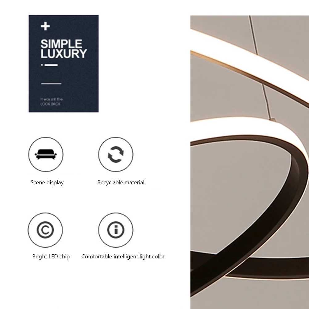 Nordic Luxury Hanging Light Adjustable LED Pendant Chandelier High Brightness Ceiling Lamp for Living Room Bedroom Decoration X250307