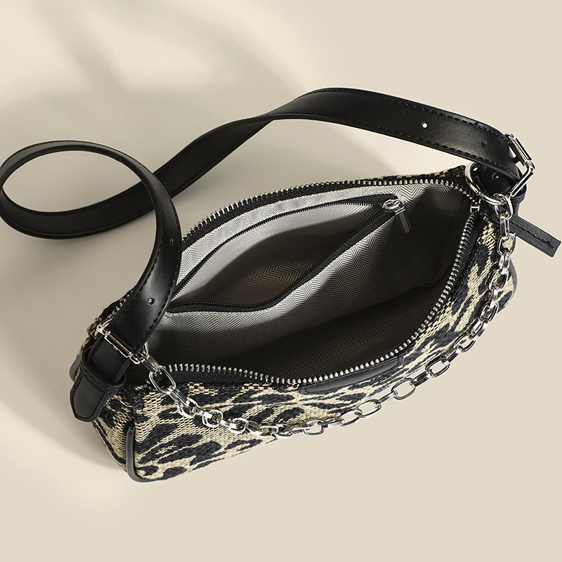 Shoulder Bags Leopard Cheetah Print For Women 2023 New Luxury With Chains Crossbody Small Fashion Black Ladies Clutch Handbags