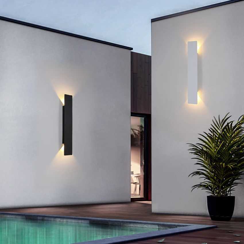 Waterproof LED Strip Aluminum Wall Lamp Outdoor Lighting Fixtures Bedroom Lights Black 6W 18WM240731