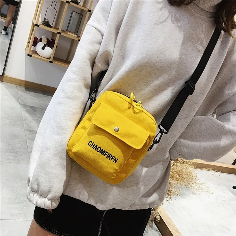 New Women Shoulder Bag Fashion Pure Color Casual Tote Outdoor Bag Canvas Handbag Zipper Messenger Messenger Bags Sac Main Femme