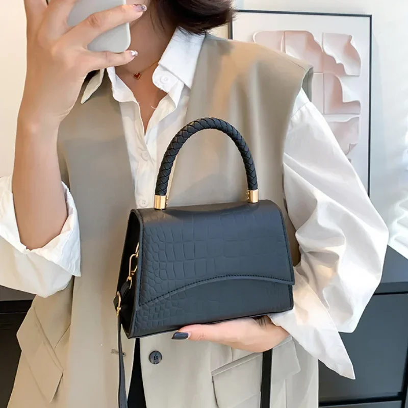 Solid Pu Leather Shoulder Bag Fashion Designer Handbags Top Handle Bags for Women Casual Crossbody Bags Luxury Bag