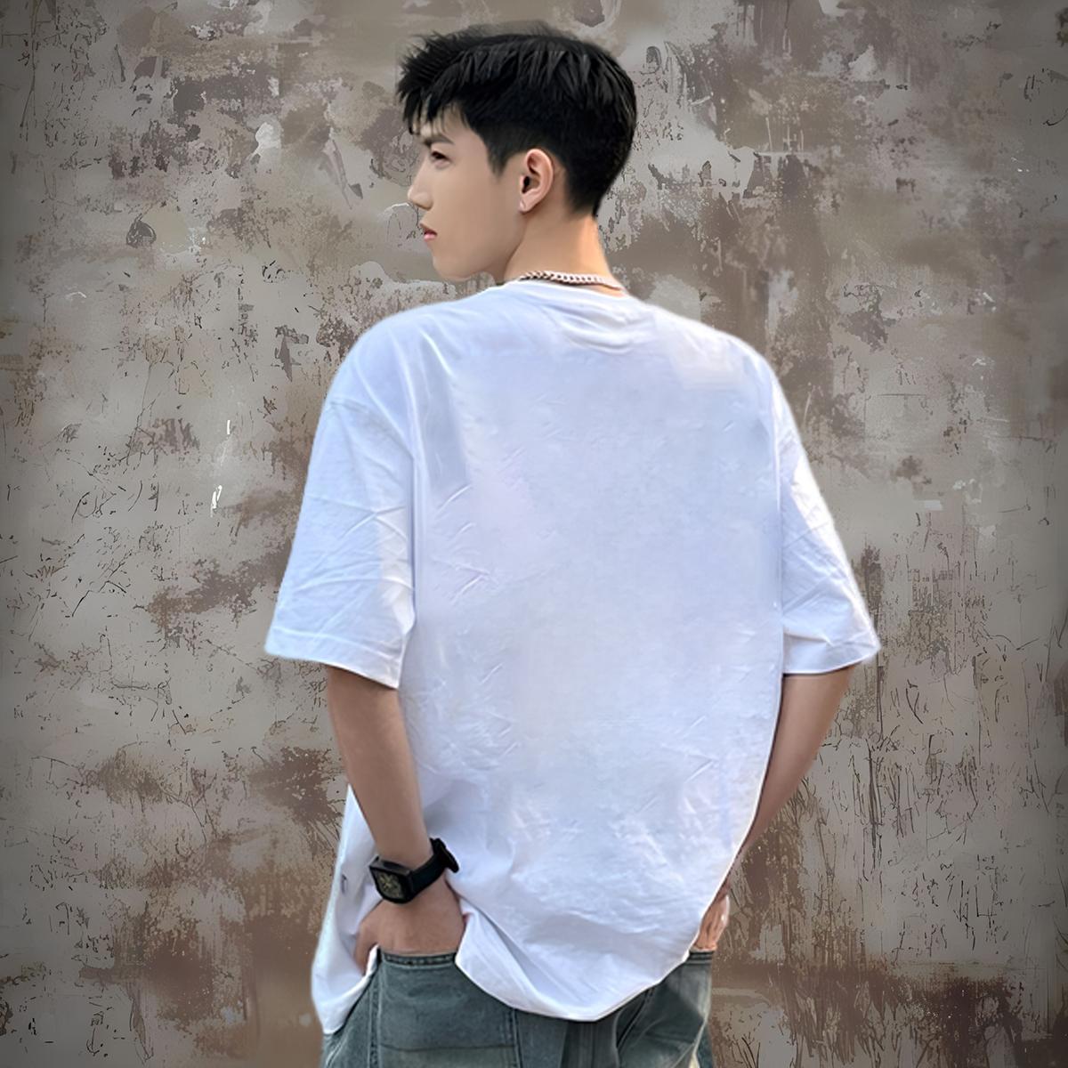 Free Shipping T-Shirts for Men 230g 100% Cotton Tall buildings High Street Hip Hop Tee Shirt Breathable Short Sleeve Designer Men Tees Customized Prin