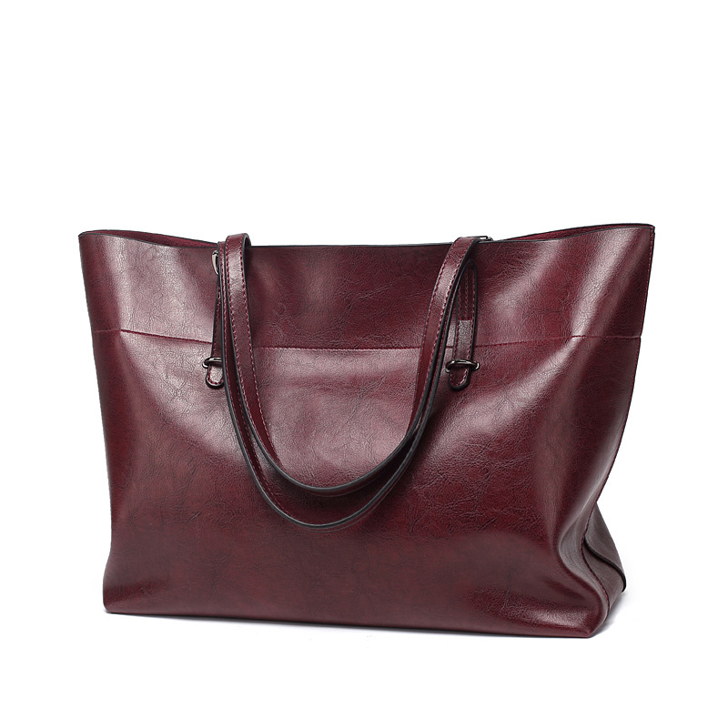 Women's Leather Tote Bag Women Handbags Female Designer Large Capacity Black Leisure Shoulder Bags Fashion Ladies Purses Bolsas