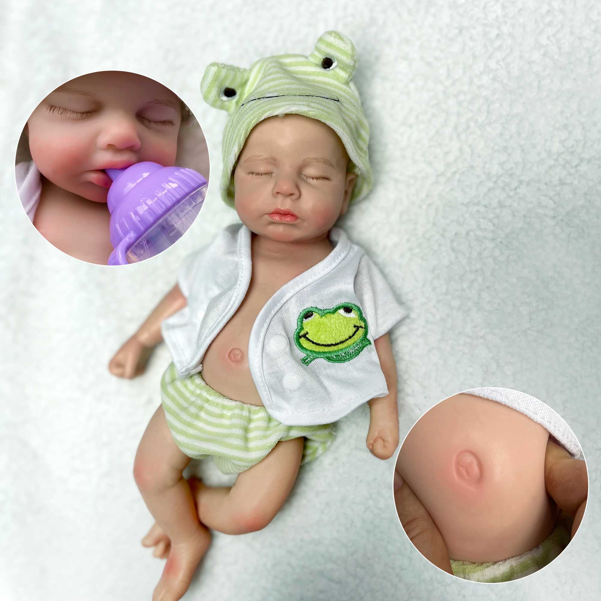13 Inch Soft Silicone Loulou Can Open mouth Reborn Doll Baby Full Body Baby Doll Boy And Girl For Choose X250210