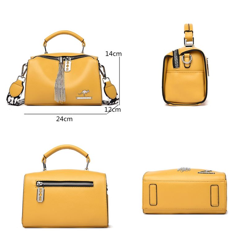 Fashion Tassel PU Leather Women Handbag Designer Women Shoulder Bag High Quality Ladies Crossbody Bag Luxury Female Tote Bag