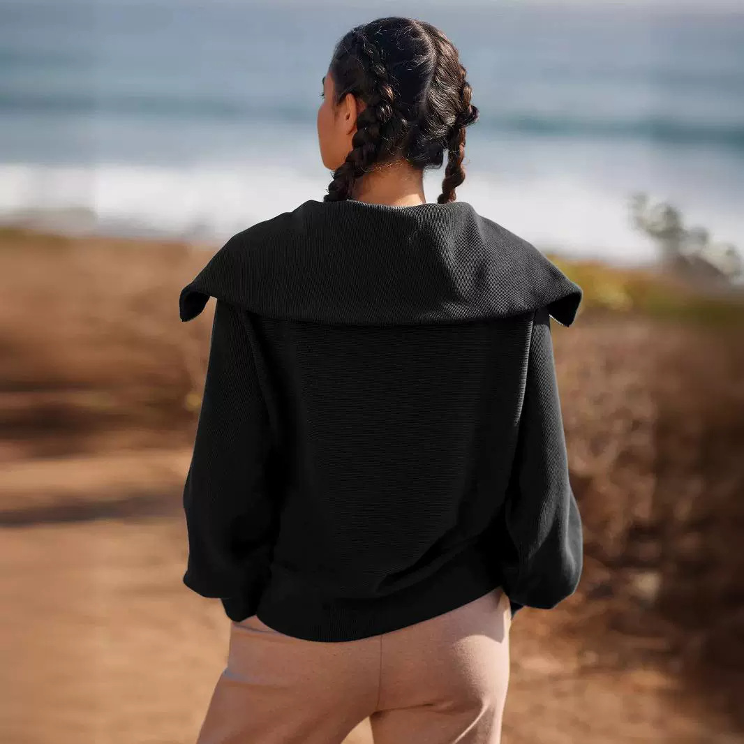 New Swallow Neck Fashion Pullover Trendy Brand Baseball Suit Half Zipper Hoodie Women's Spring and Autumn F8.2#58