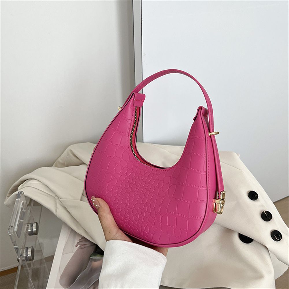 Fashion PU Leather Underarm Bags Women Clutch Handbags Single Shoulder Bag Ladies Trendy Simple Hobos Bag Female Totes