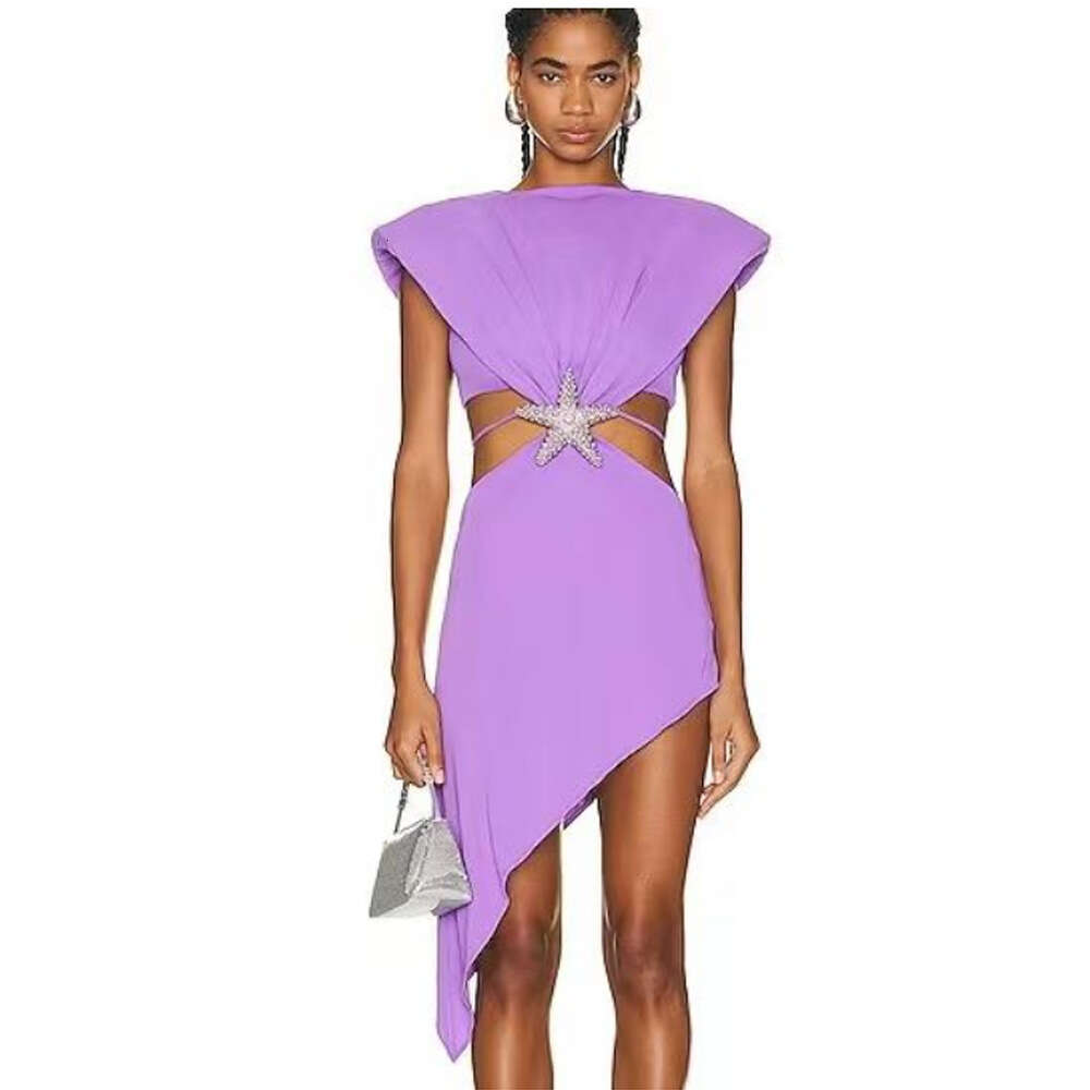 New womens Fashion hollowed out irregular starfish bandage dress socialite party dress short skirt