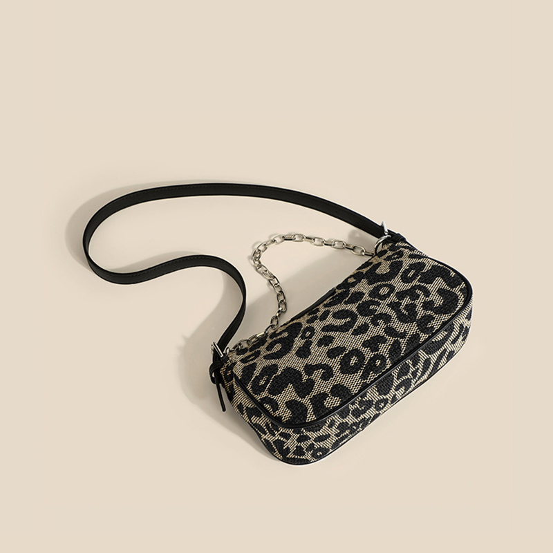 Shoulder Bags Leopard Cheetah Print For Women 2023 New Luxury With Chains Crossbody Small Fashion Black Ladies Clutch Handbags