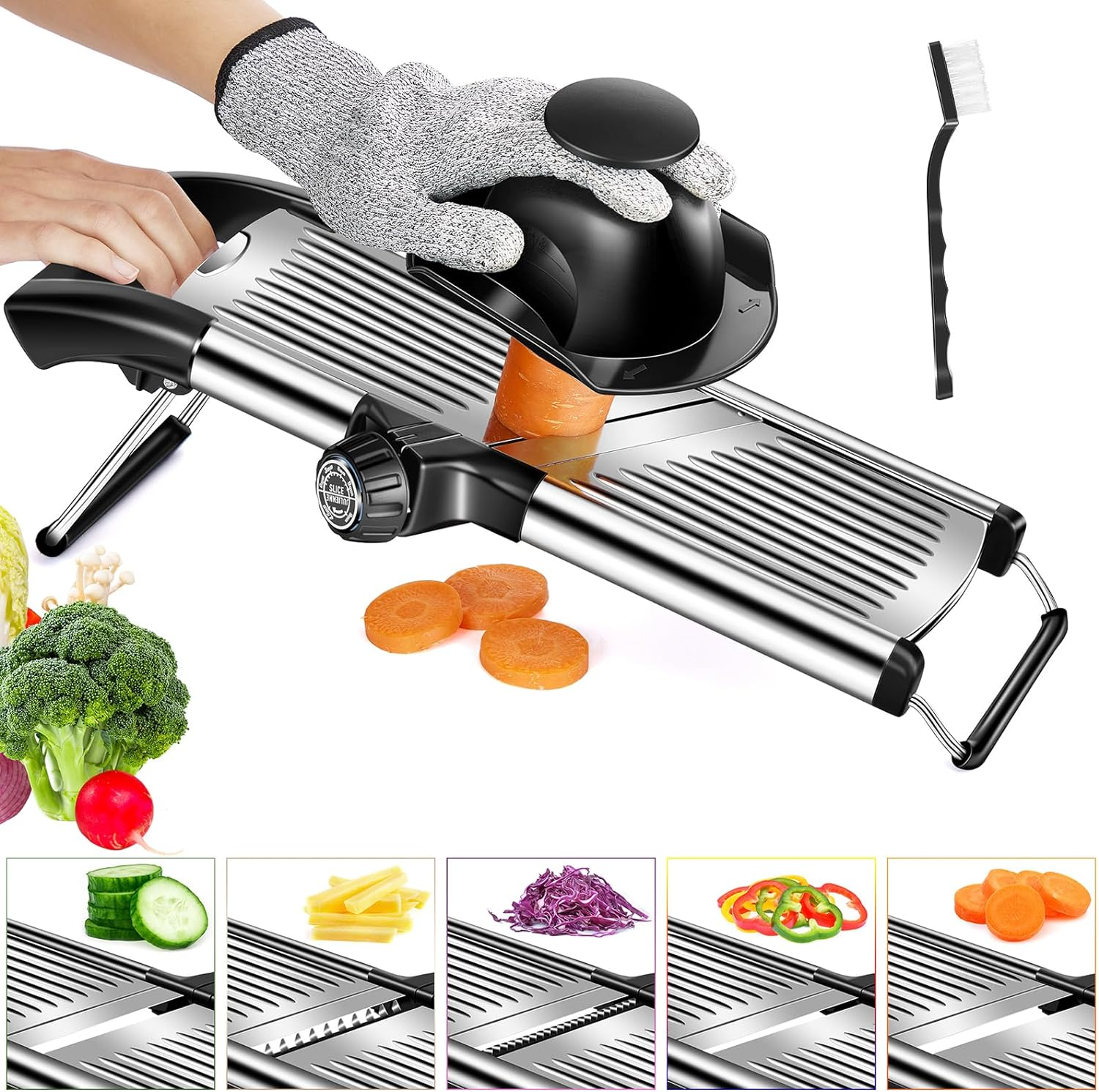 Adjustable mandolin food slicer, kitchen mandolin slicer, mandolin, potato slicer, tomato slicer, carrot slicer