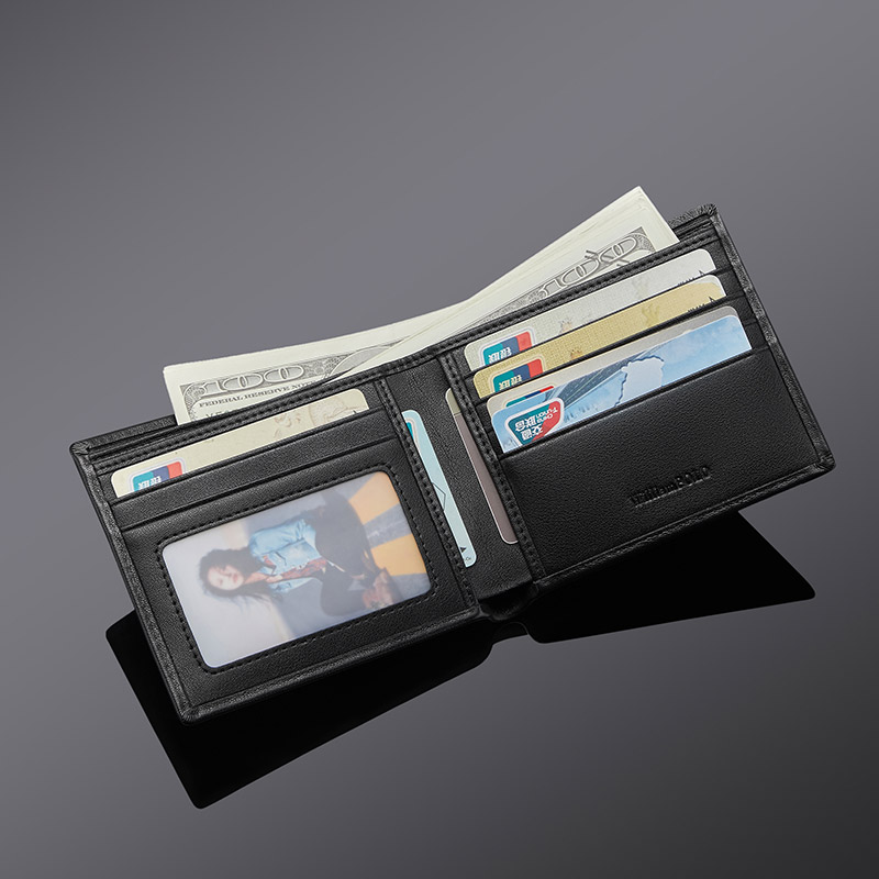 Wallet men's leather short trendy brand multi-functional wallet driver's license card bag business high-end young