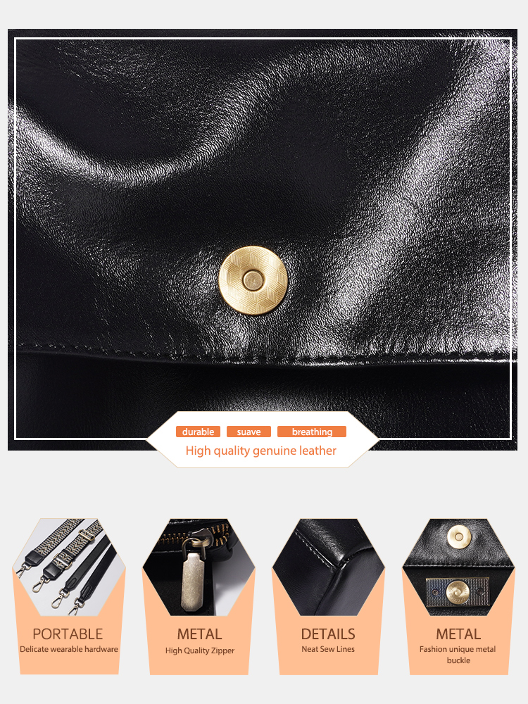 Zency Genuine Leather Vintage Designer Handbag For Women Large Capacity Shoulder Bag Brown Crossbody Bag Flap Bag Zip Purse Sac