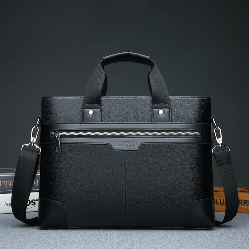 Business Leather Men's Briefcase Fashion Man Handbag Office Male Shoulder Messenger Bag 14" Laptop Bag