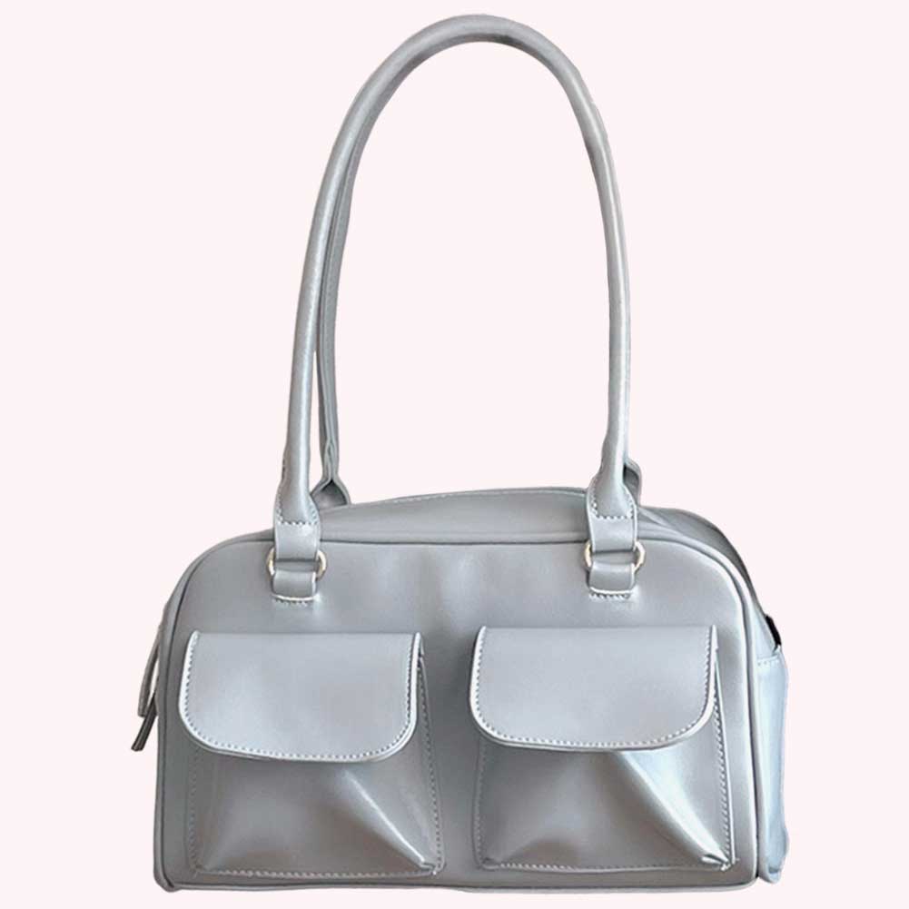 Women Multi Pocket Purse Fashion Zipper Shoulder Bag Casual Leather Tote Handbag Versatile Large Capacity Commuting Bag