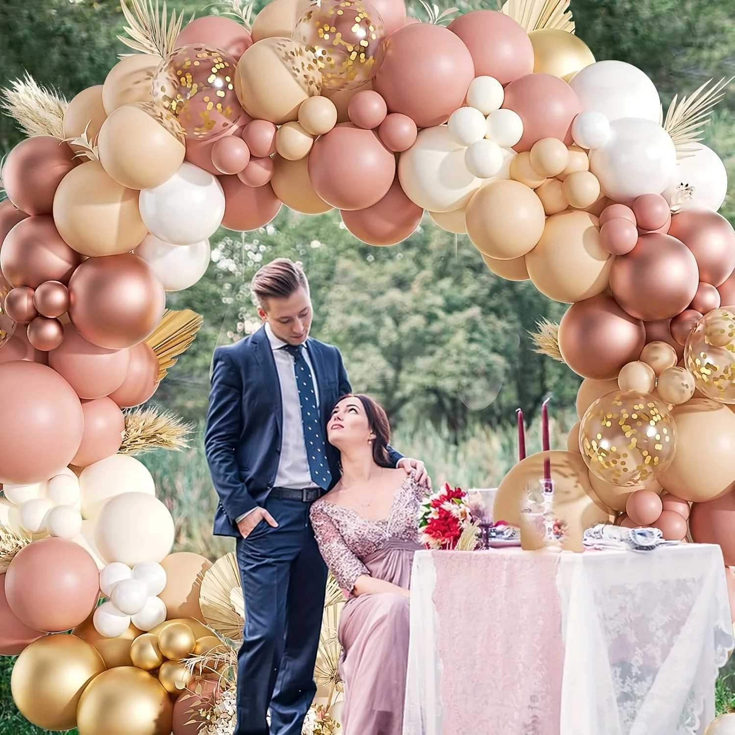 Party Balloons 112pcs Balloons Garland Arch Kit Blush Pink Nude Rose Gold Balloons for Baby Shower Wedding Birthday Party Decorations
