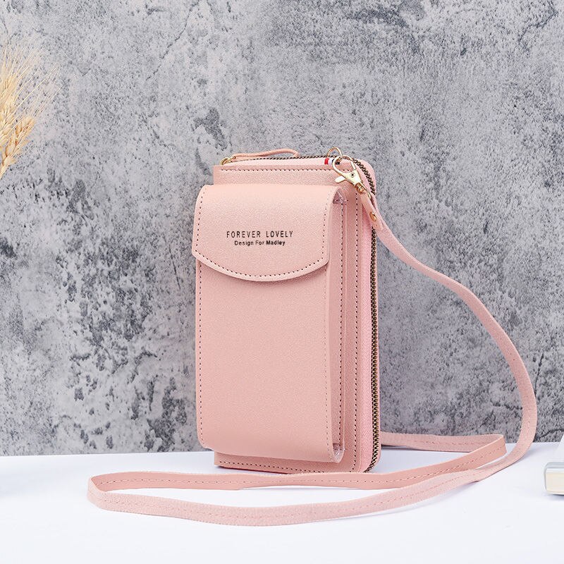 Fashion Single Shoulder Crossbody Cell Phone Bag Mini Versatile Satchel Multi Card Position Card Bag Keycase Female