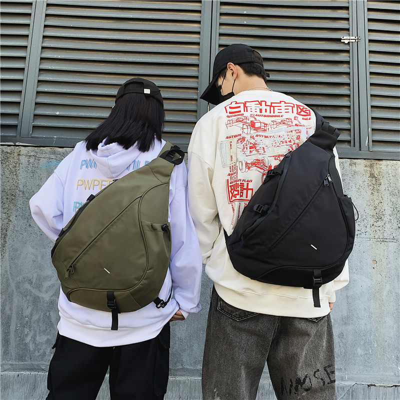 Large Capacity Men's Chest Pack Casual Hip Hop Travel Unisex Crossbody Bag High Quality Nylon Storage Shoulder Bag Tote Bag