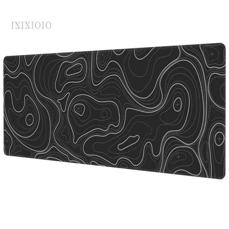 Black And White Contours Mouse Pad Gamer XL Large New Home Mousepad XXL keyboard pad Office Non-Slip Computer Mice PadM240802