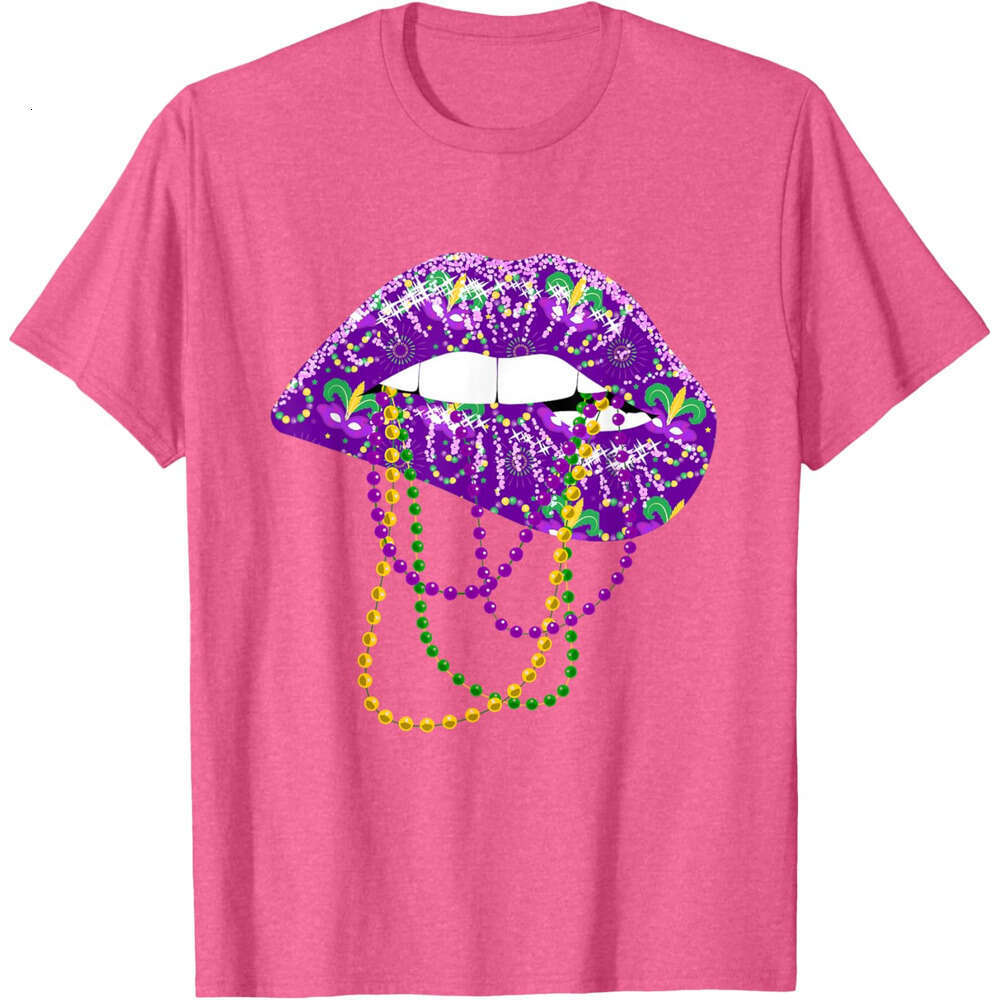 T shirt Mens Mardi Gras Shirt for Women Lips Queen Carnival Costume Gift T-Shirt shirts tshirt graphic tee Casual tops summer clothes Short sleeve Fre