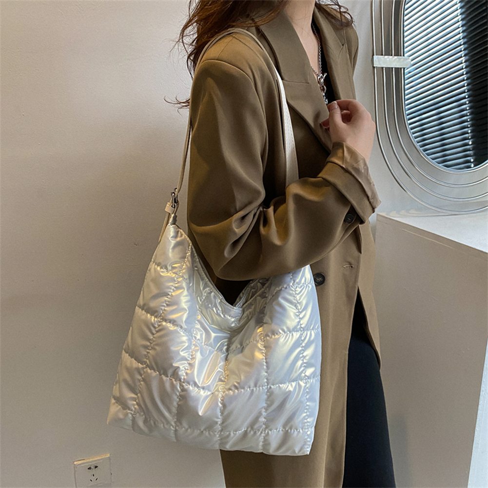 Winter Quilted Cotton Women's Shoulder Bag Large Capacity Casual Tote Bags Soft Handbags Ladies Underarm Bag Purses and Handbags