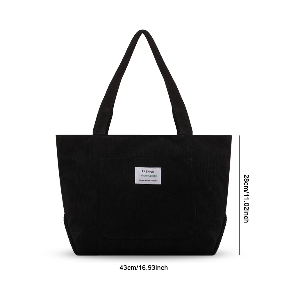 Corduroy Bag for Women Shopper Handbags Environmental Storage Reusable Canvas Shoulder Tote Bag school bags girl Shopper Bag