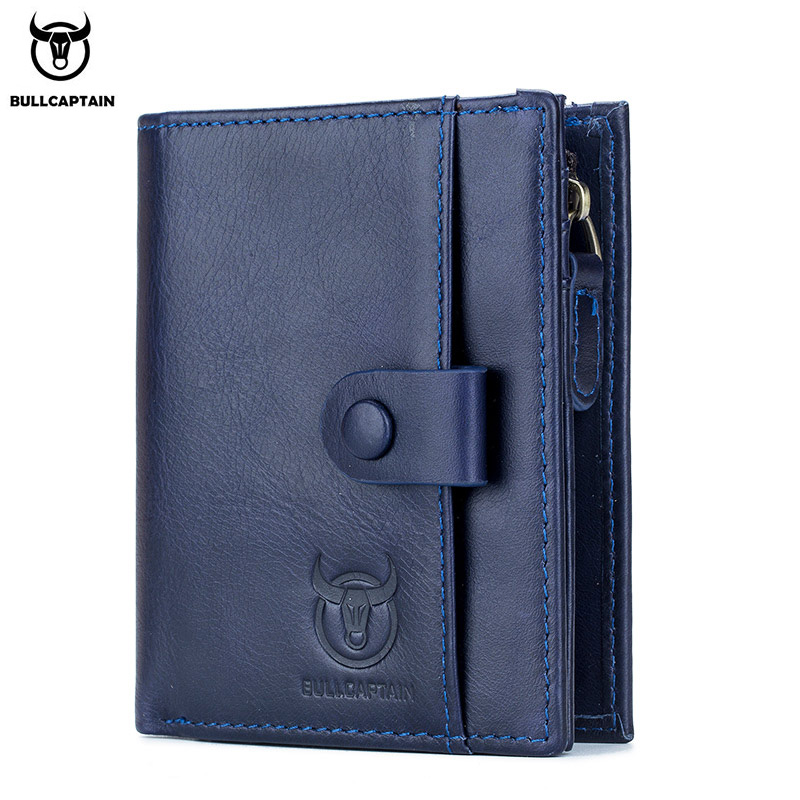 BULLCAPTAIN Captain Niu Men's Leather Wallet Short Vertical Multifunctional Detachable Belt Coin Clip Business Casual Coin Bag