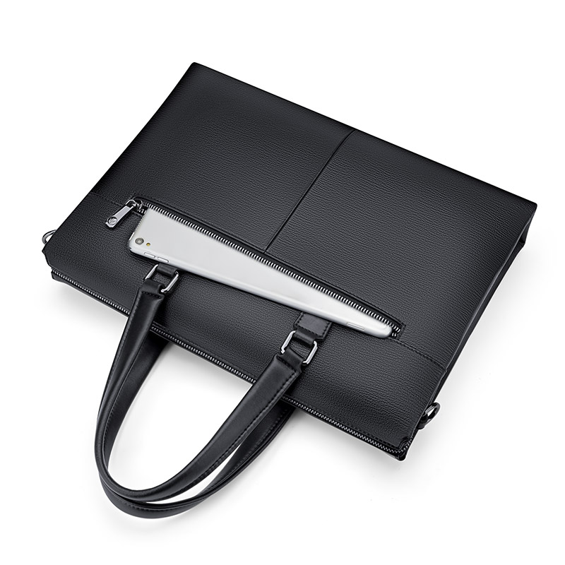 WILLIAMPOLO Men Briefcase High Quality Business Famous Brand Genuine Leather Shoulder Messenger Bags Office 14 inch Laptop bag